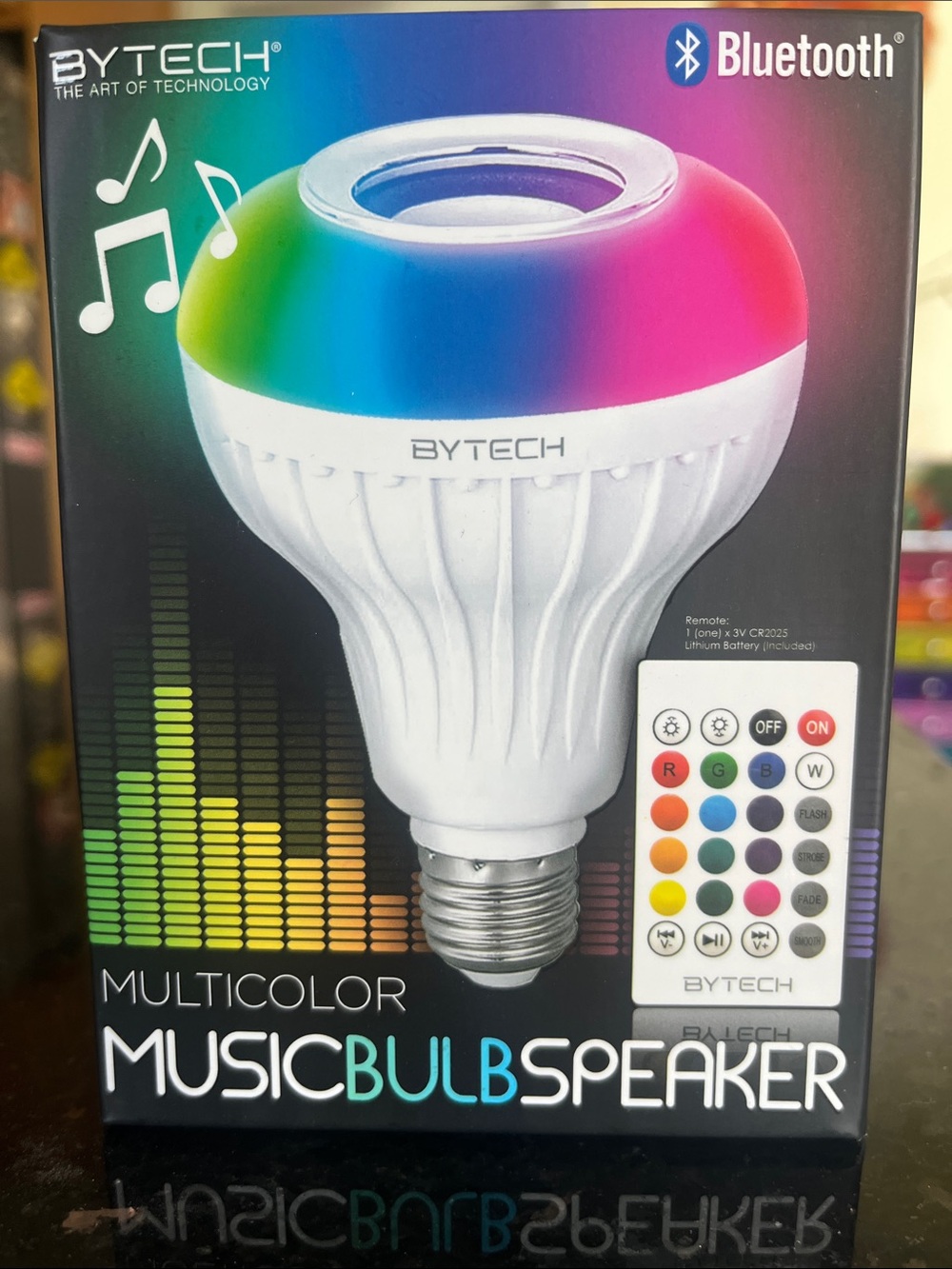 Multicolor Color-Changing Bluetooth Speaker Light Bulb With Remote Control